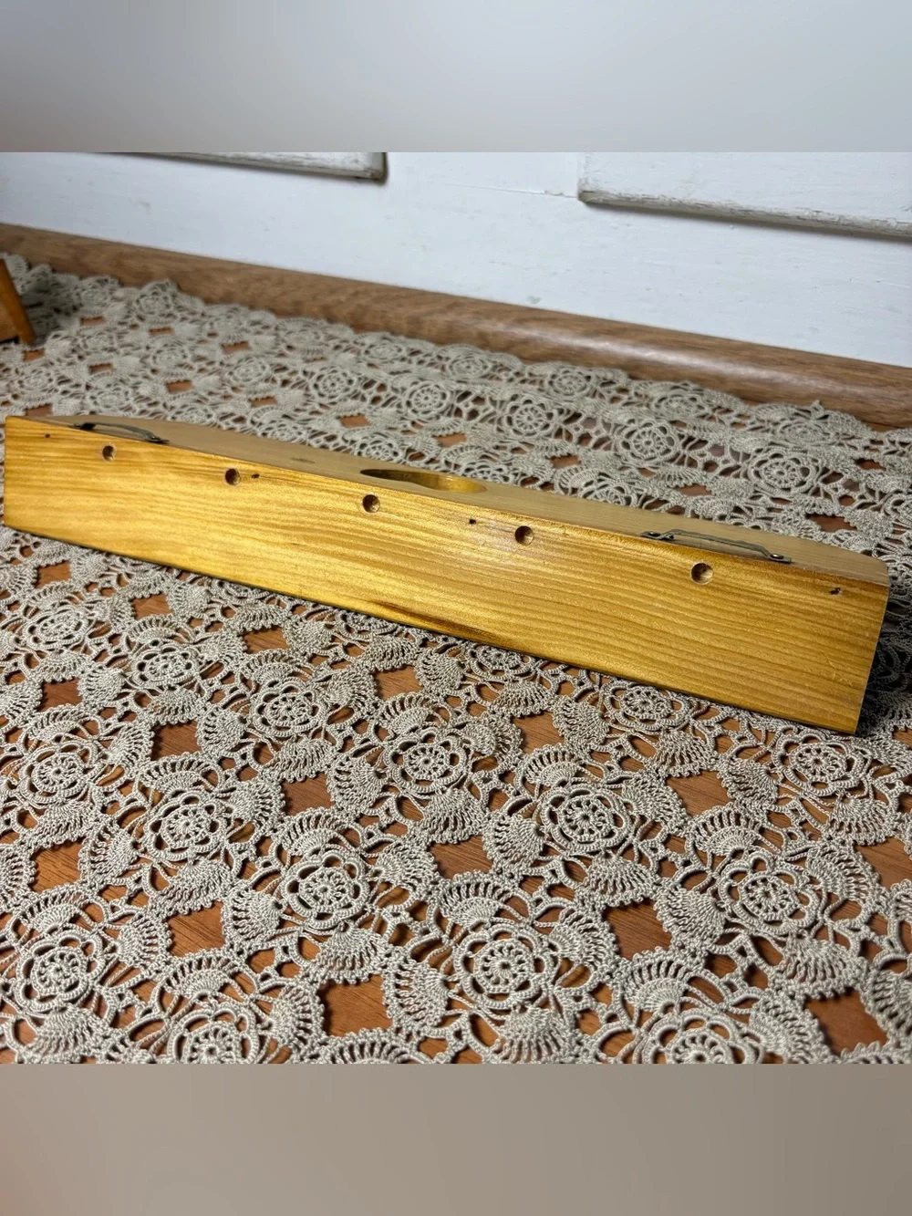 Vintage 90s Cottagecore Wooden Heart Floating Stair Step Curio Shelf 3 Piece Set